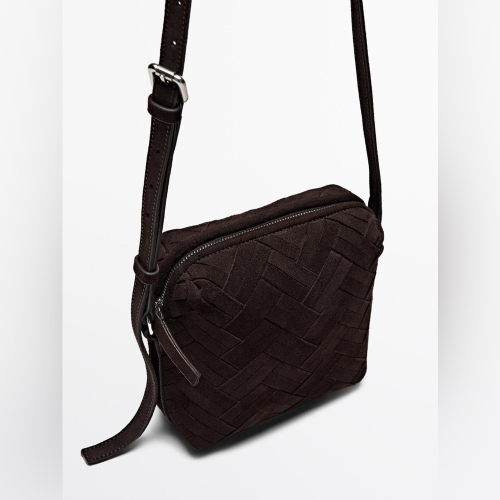 NWT. Massimo Dutti Brown Split Suede Leather Buck… - image 1